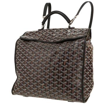 Zaino Goyard  Saint Leger in tela Goyardine nera e pelle nera