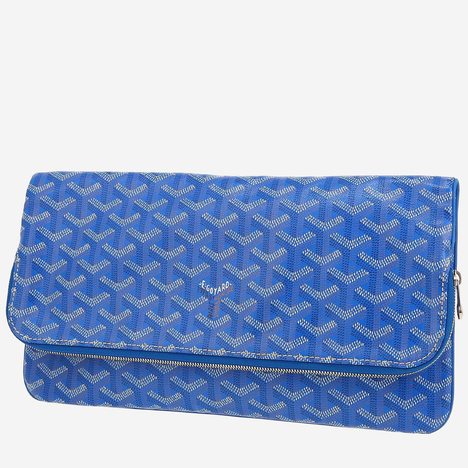 Pochette Goyard  Sainte Marie in tela Goyardine blu
