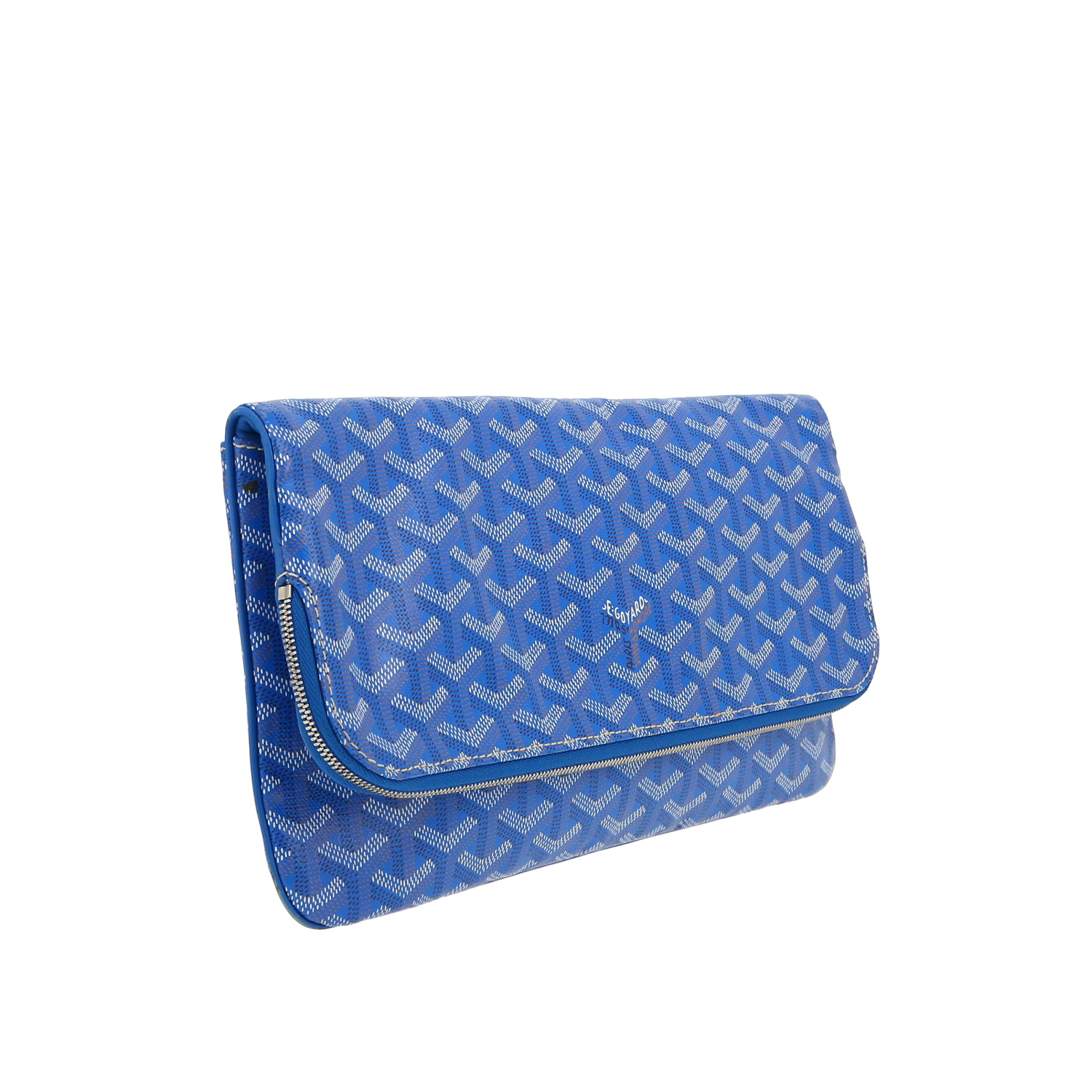 Pochette Goyard Sainte Marie in tela Goyardine blu - Detail D5
