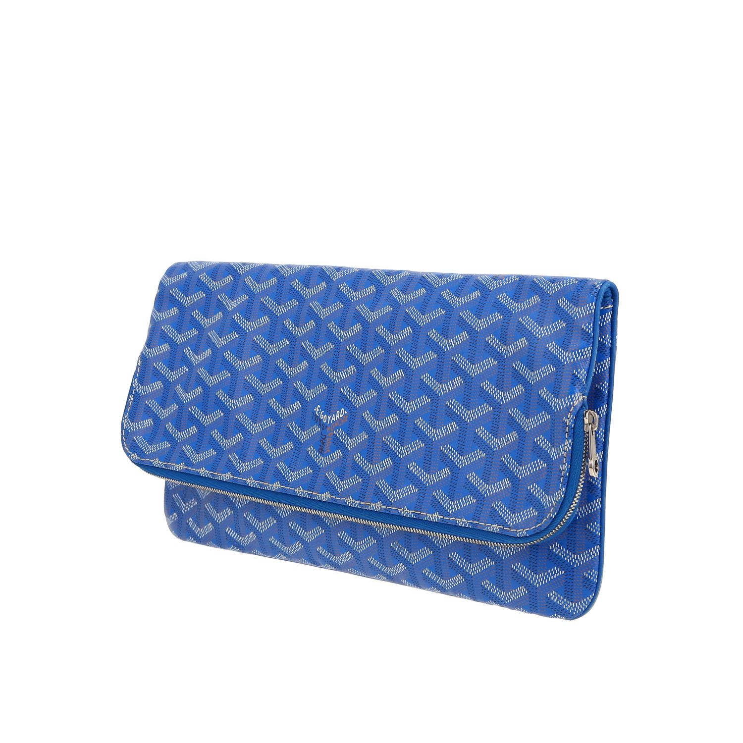 Pochette Goyard Sainte Marie in tela Goyardine blu - Detail D9