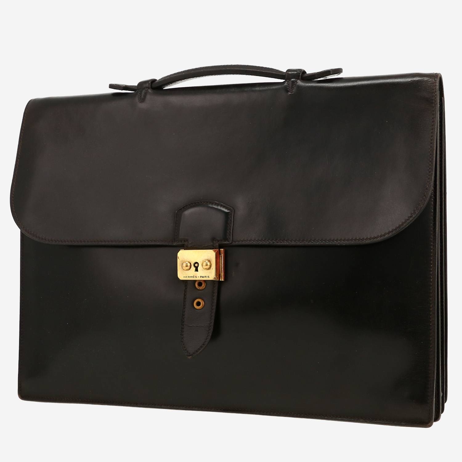 Borsa portadocumenti Hermès  Sac à dépêches in pelle box nera