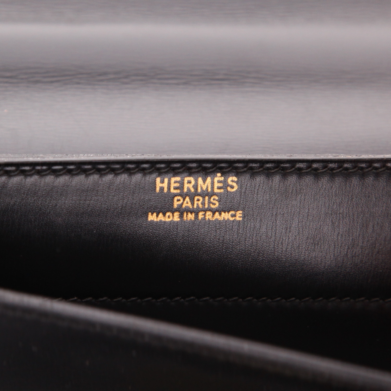 Hermès  Sac à dépêches briefcase  in black box leather - Detail D2
