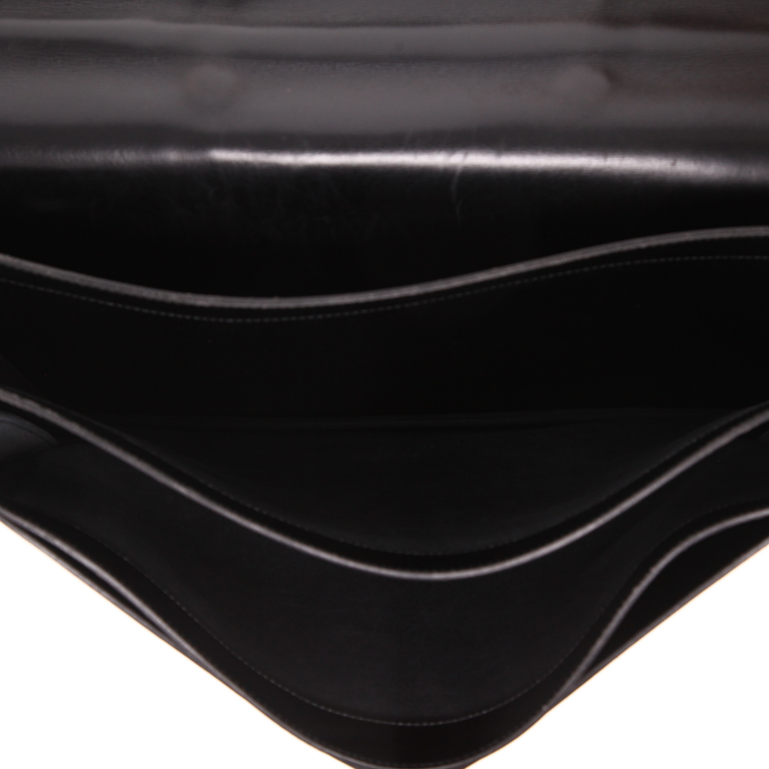 Hermès  Sac à dépêches briefcase  in black box leather - Detail D3