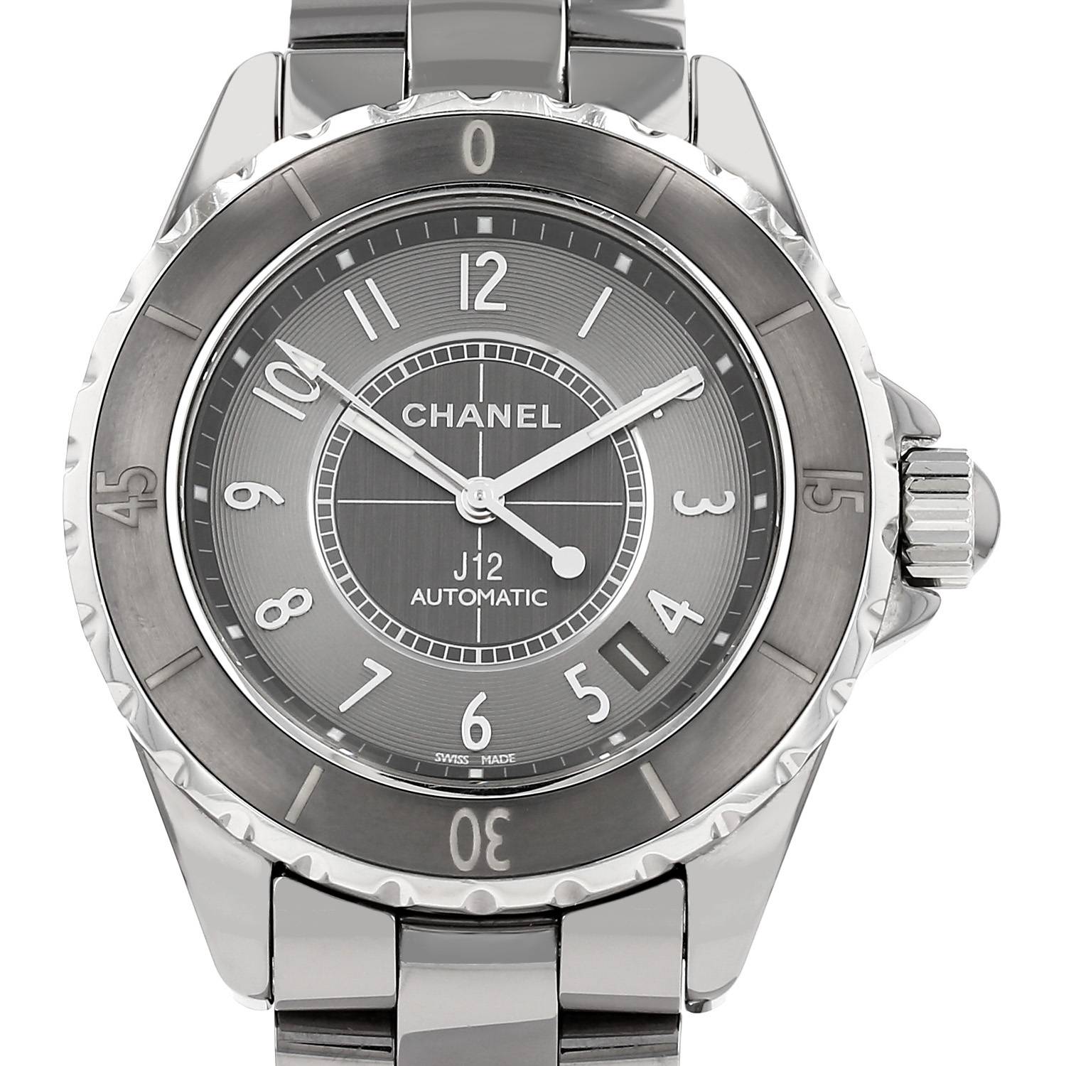 Montre Chanel J12 en céramique de titane gris anthracite Vers 2010