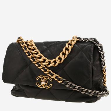 Sac bandoulière Chanel  19 en cuir matelassé noir