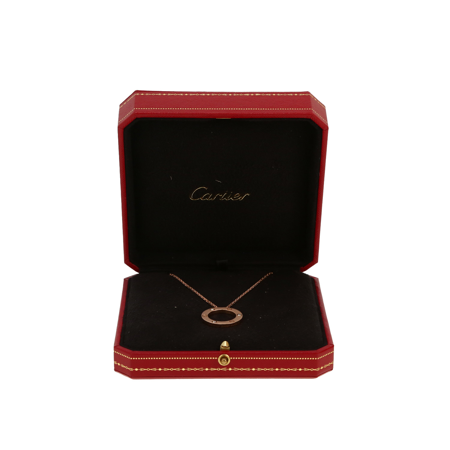 Pendentif Cartier Love en or rose et diamants - Detail D2