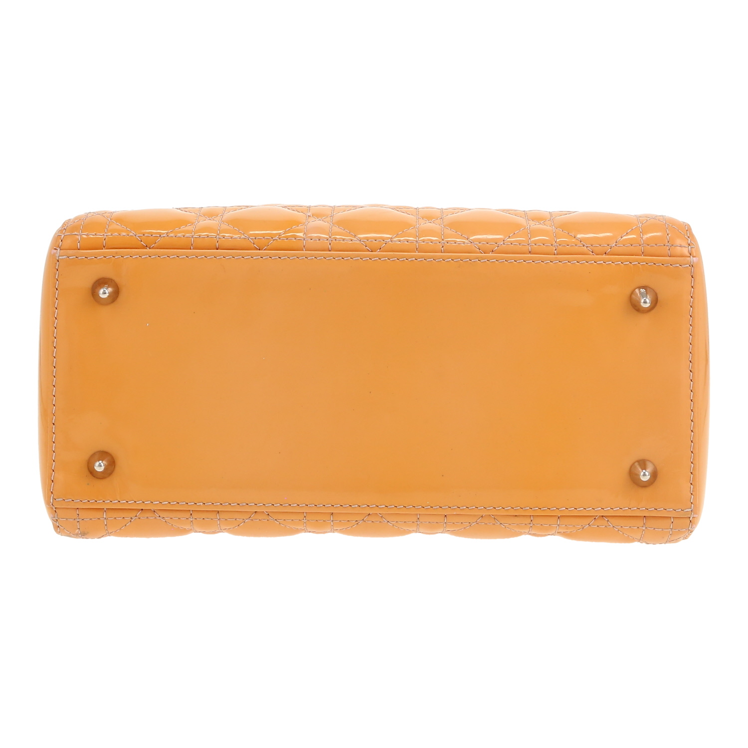 Borsa Dior  Lady Dior in pelle verniciata beige - Detail D1