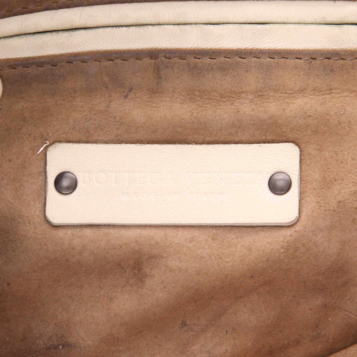 Bottega Veneta  Nodini shoulder bag  in white intrecciato leather - Detail D2