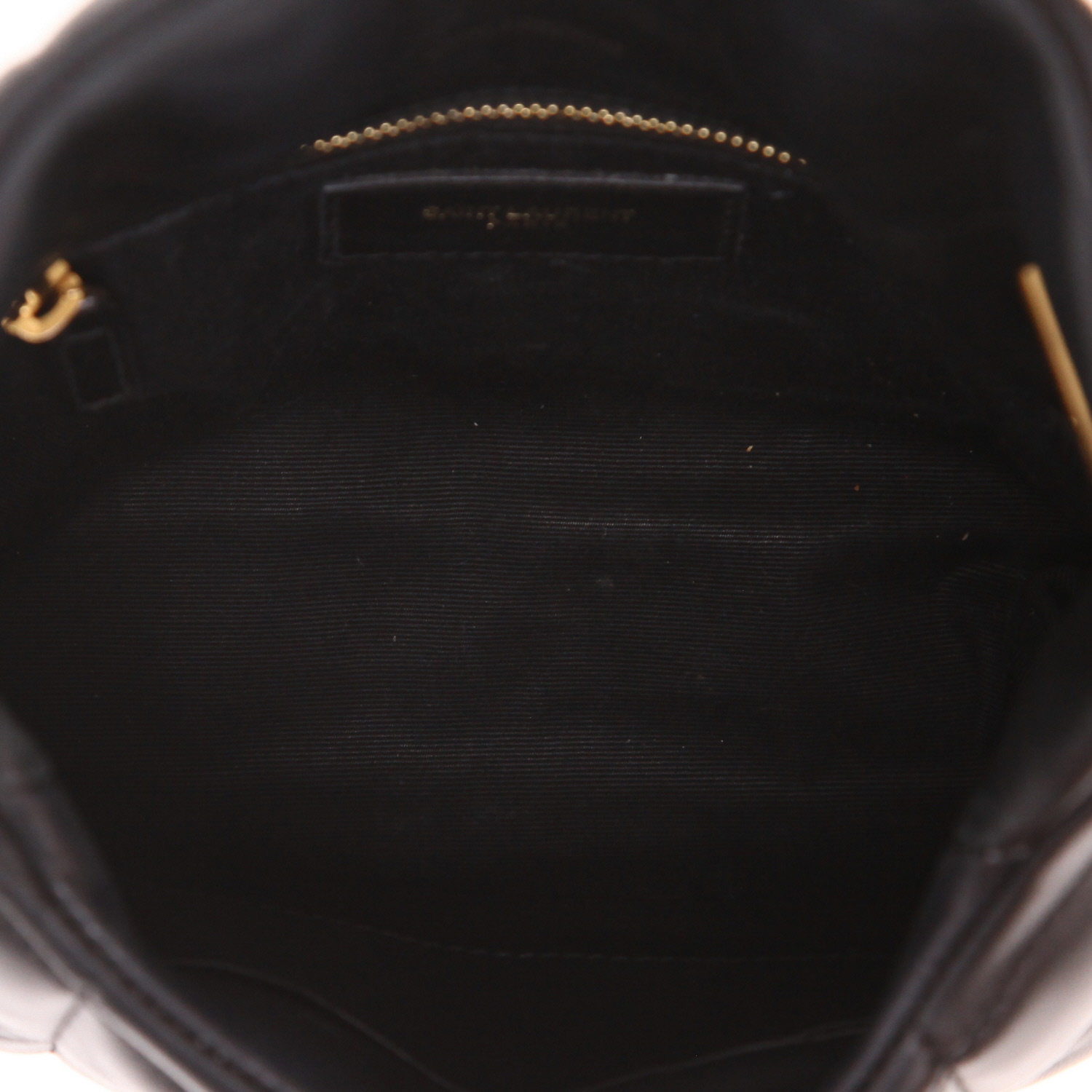 Saint Laurent  Puffer shoulder bag  in black leather - Detail D3