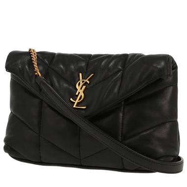 Sac bandoulière Saint Laurent  Puffer en cuir noir