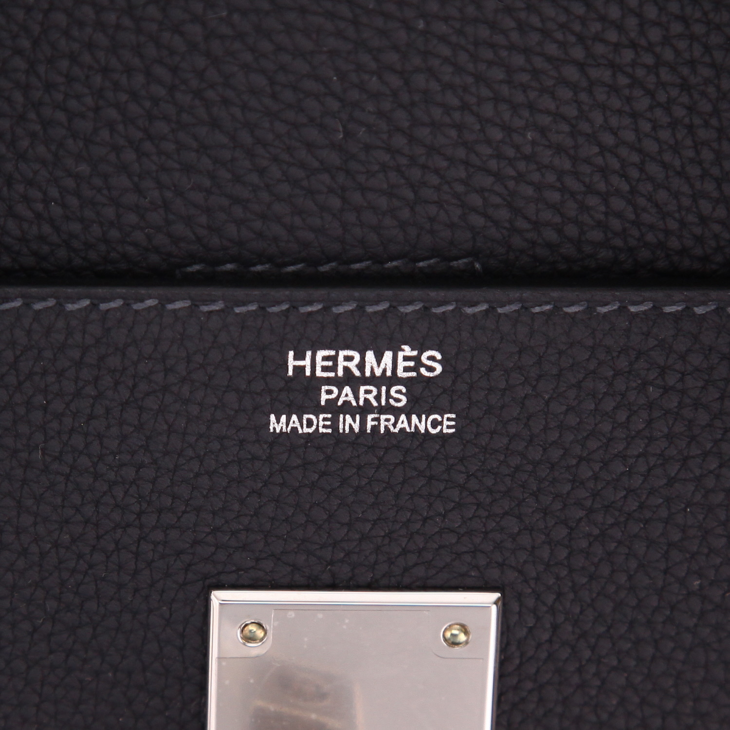 Bolsa de viaje Hermès  Haut à Courroies - Multipocket en cuero togo azul indigo - Detail D2