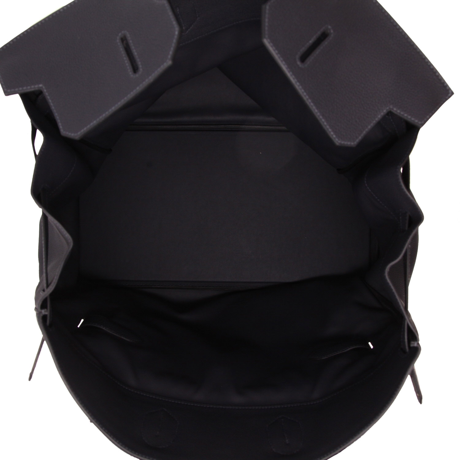 Bolsa de viaje Hermès  Haut à Courroies - Multipocket en cuero togo azul indigo - Detail D3