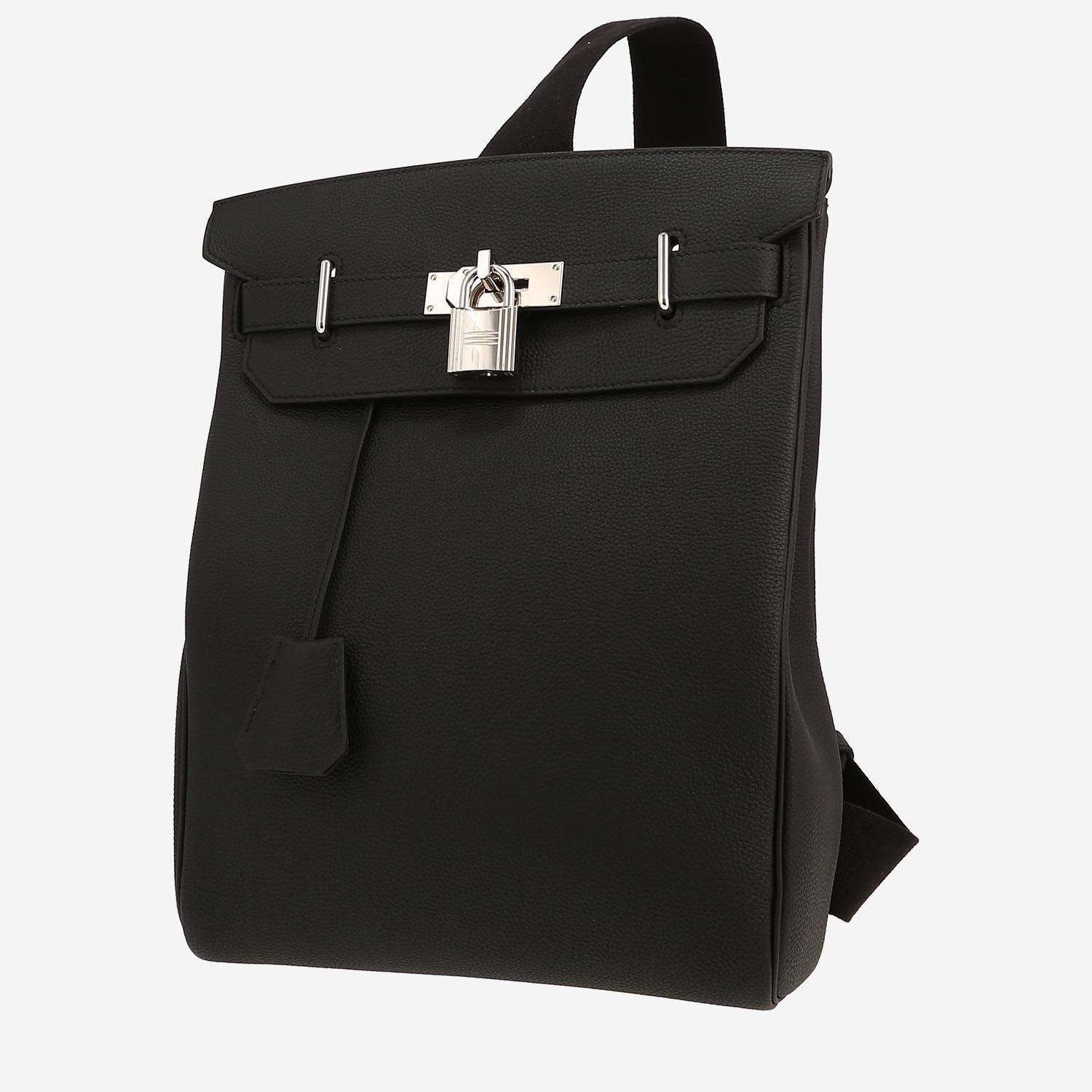 Borsa a tracolla Hermès  HAC à Dos modello grande  in pelle togo nera