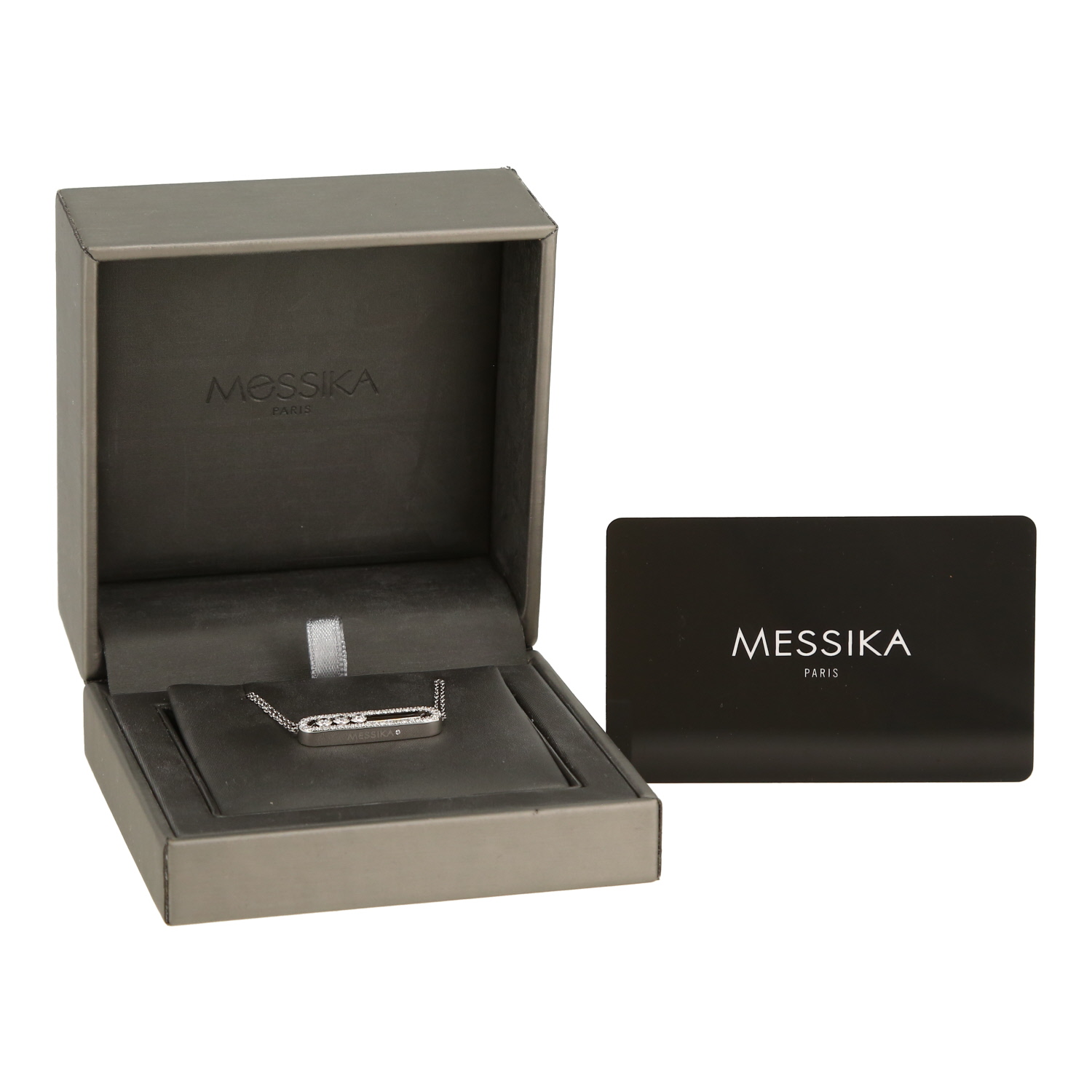 Messika Move necklace in white gold and diamonds - Detail D2