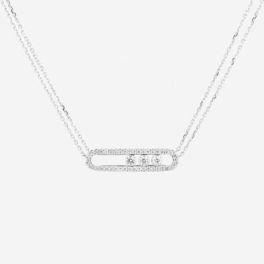 Collier Messika Move en or blanc et diamants