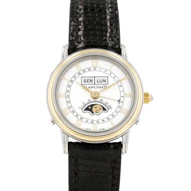 Reloj Blancpain Villeret Moon Phase de oro y acero Circa 1990