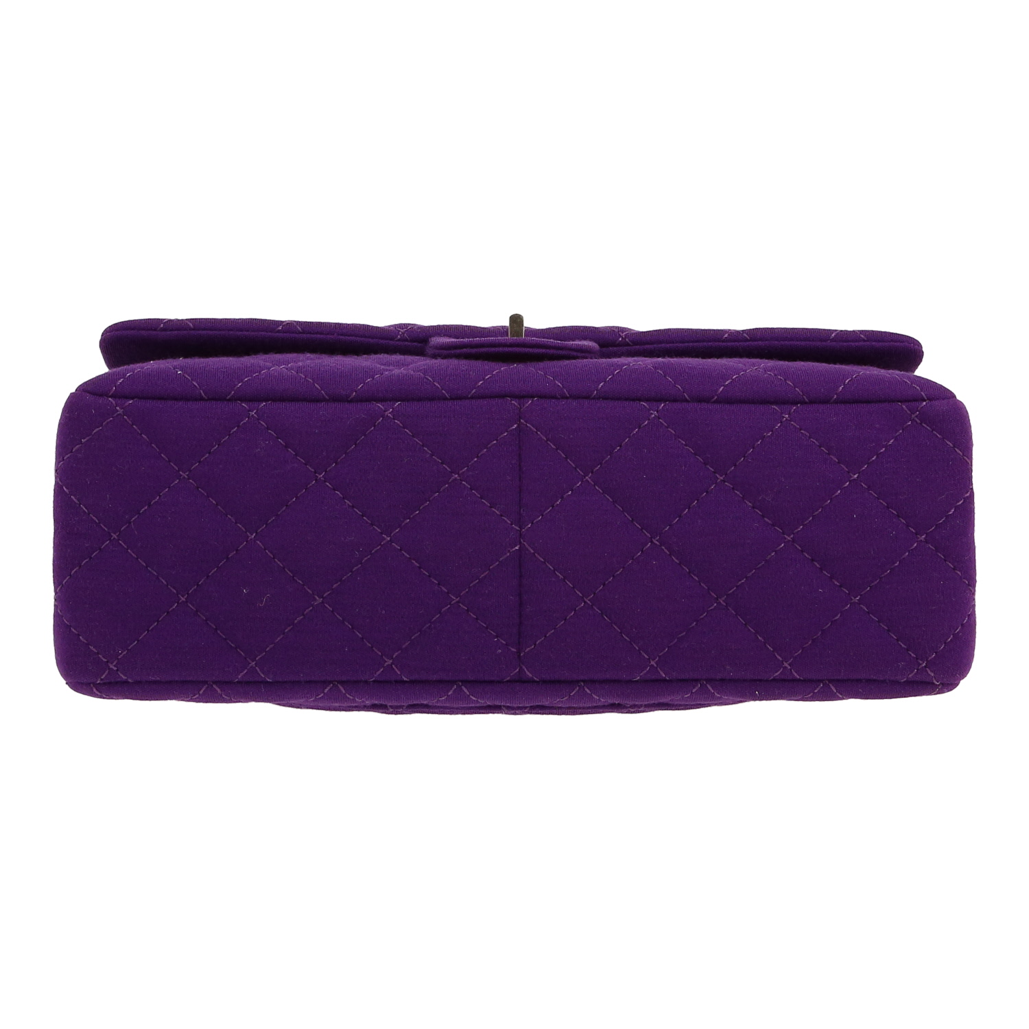 Borsa a tracolla Chanel  2.55 in tela jersey viola - Detail D1