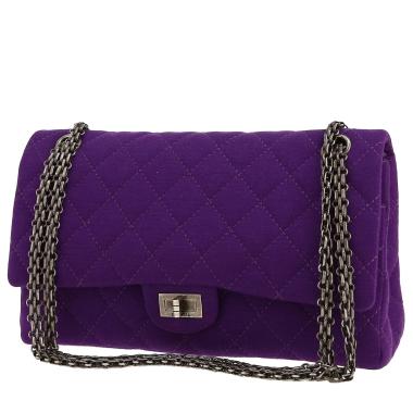 Chanel  2.55 shoulder bag  in purple jersey canvas