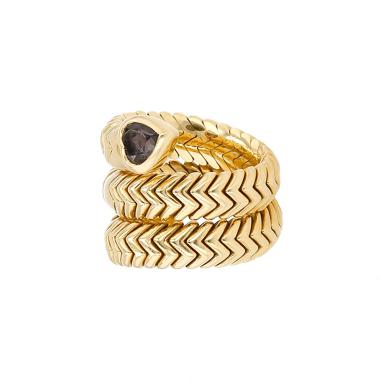 Sortija Bulgari Spiga de oro amarillo y cordierita