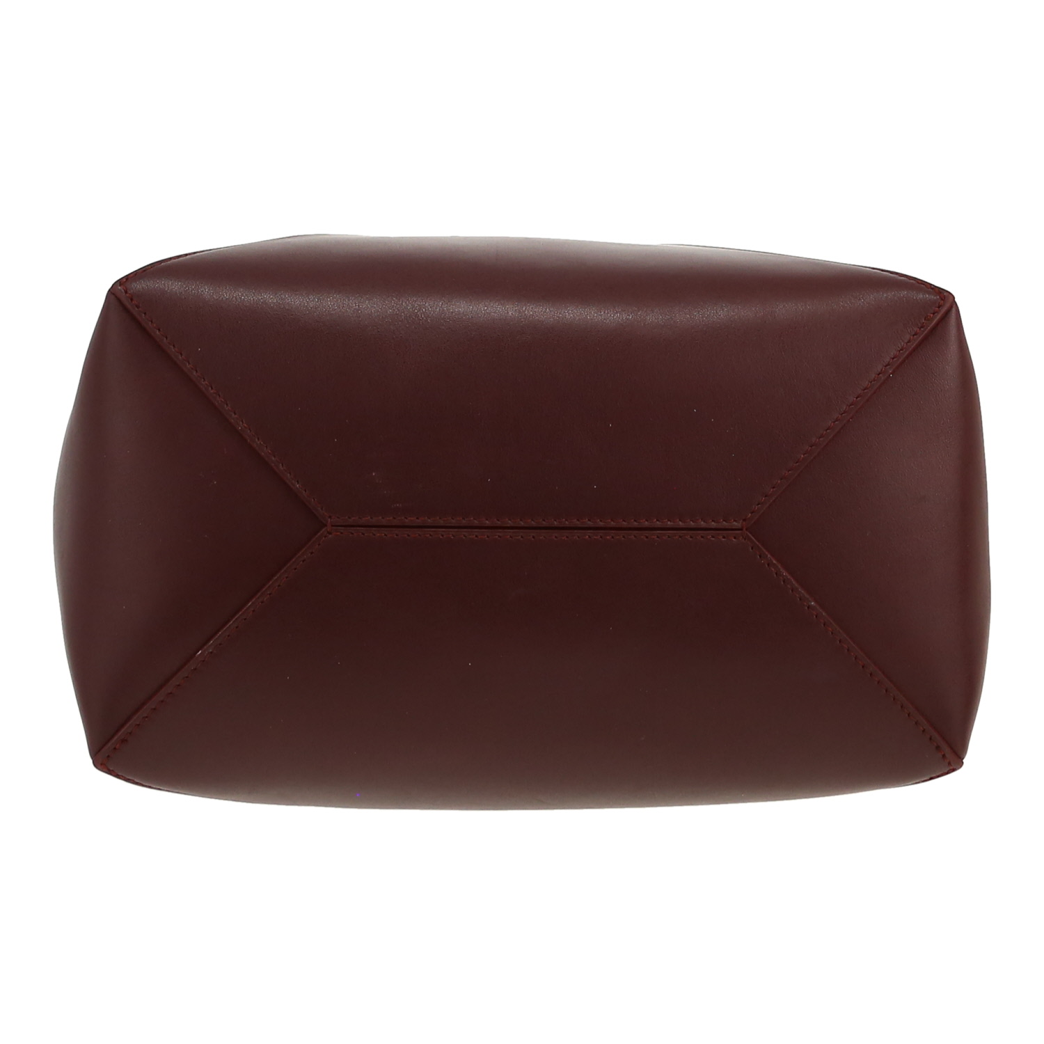 Bolso Cabás Loewe Puzzle Fold modelo mediano  en cuero color burdeos - Detail D1