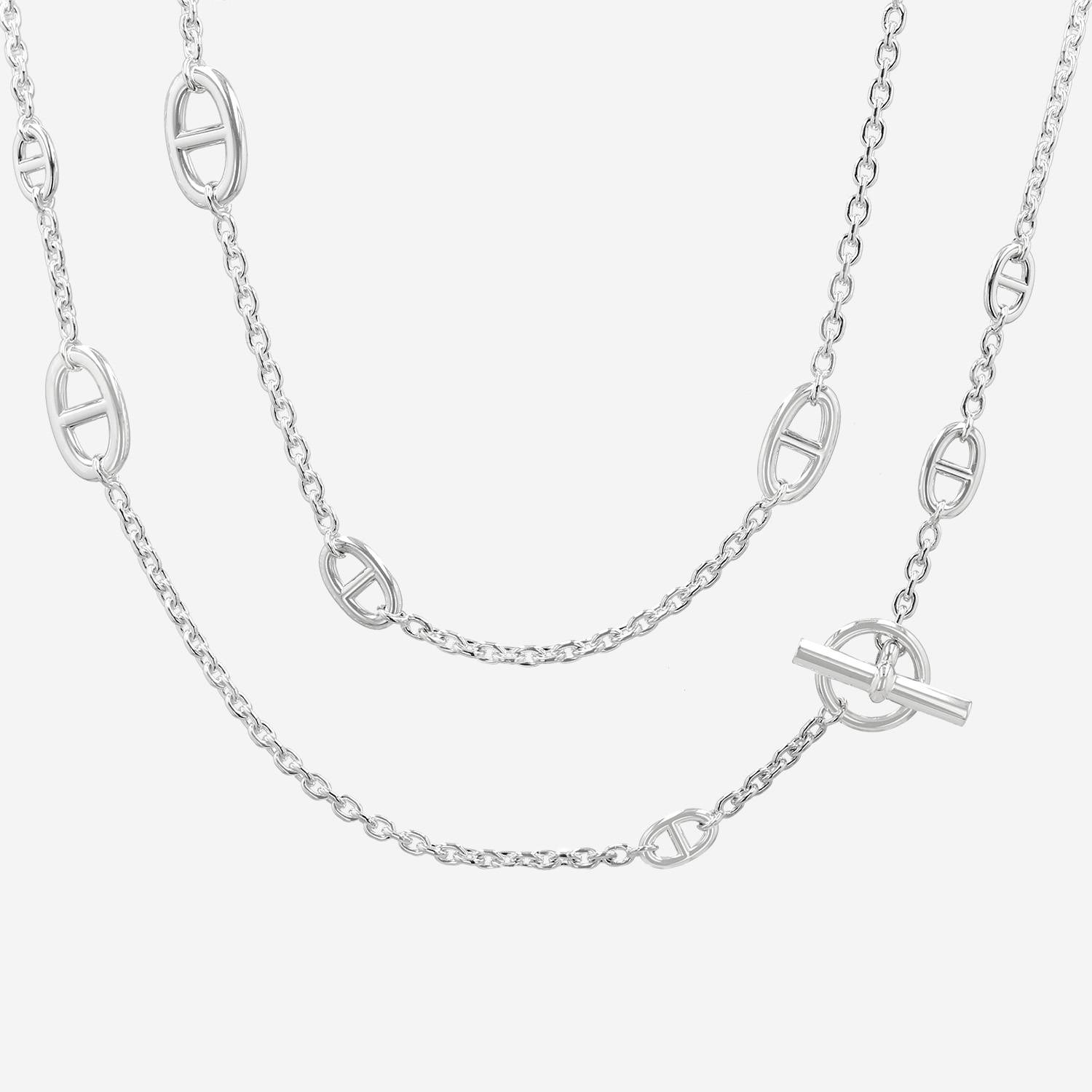Hermès Farandole long necklace in silver