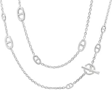 Hermès Farandole long necklace in silver
