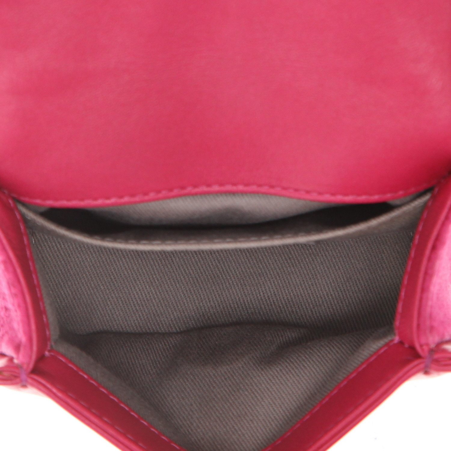 Chanel  Mini Boy shoulder bag  in pink velvet  and pink leather - Detail D3