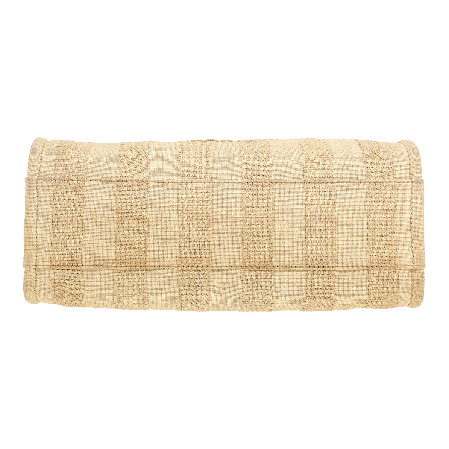 Chanel  Deauville shopping bag  in beige and gold canvas - Detail D1