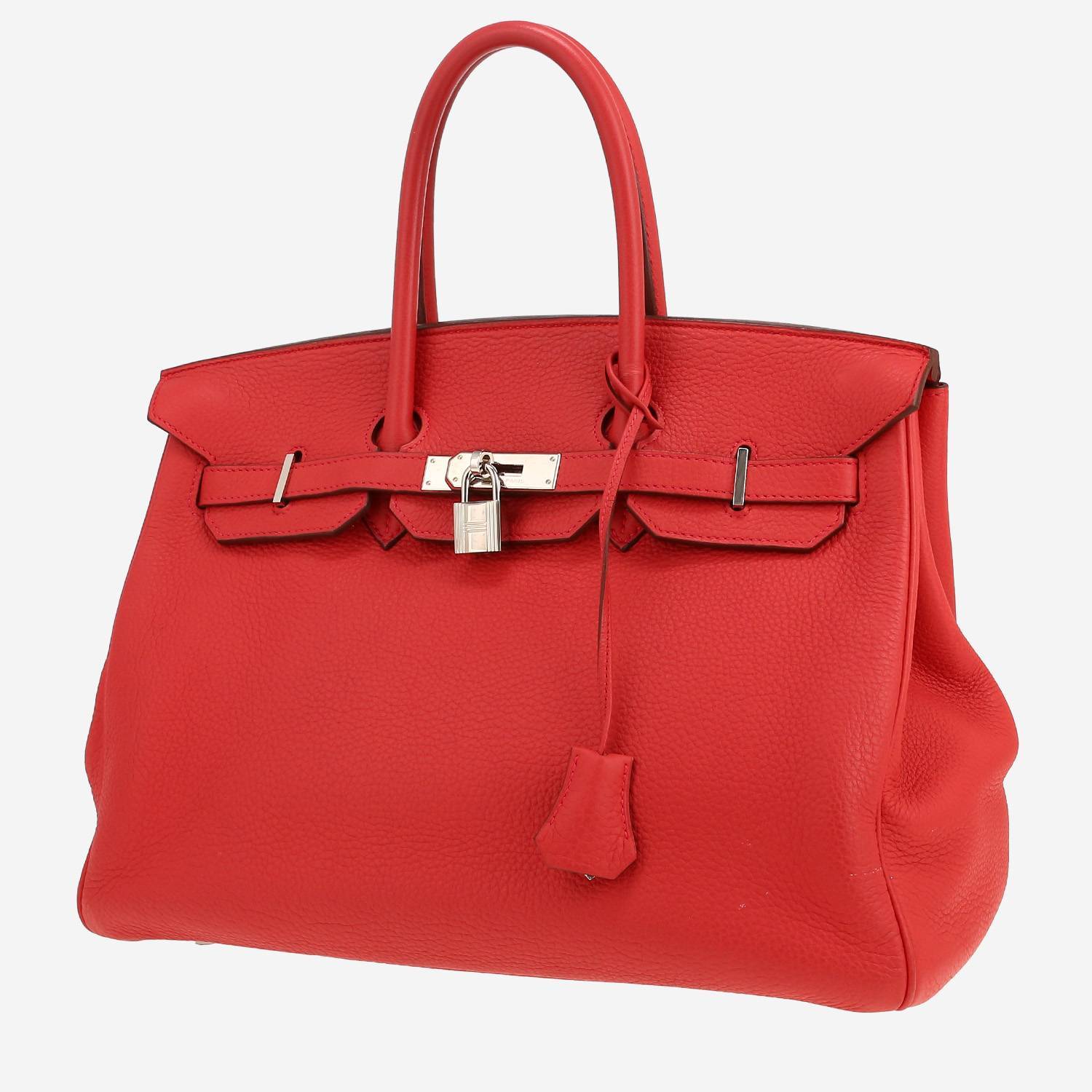 Sac à main Hermès  Birkin 35 cm en cuir togo rose