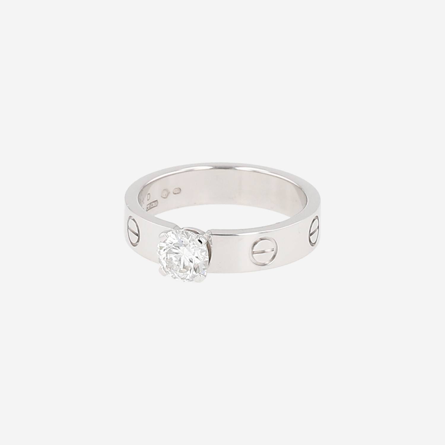 Cartier Love solitaire ring in white gold and diamond