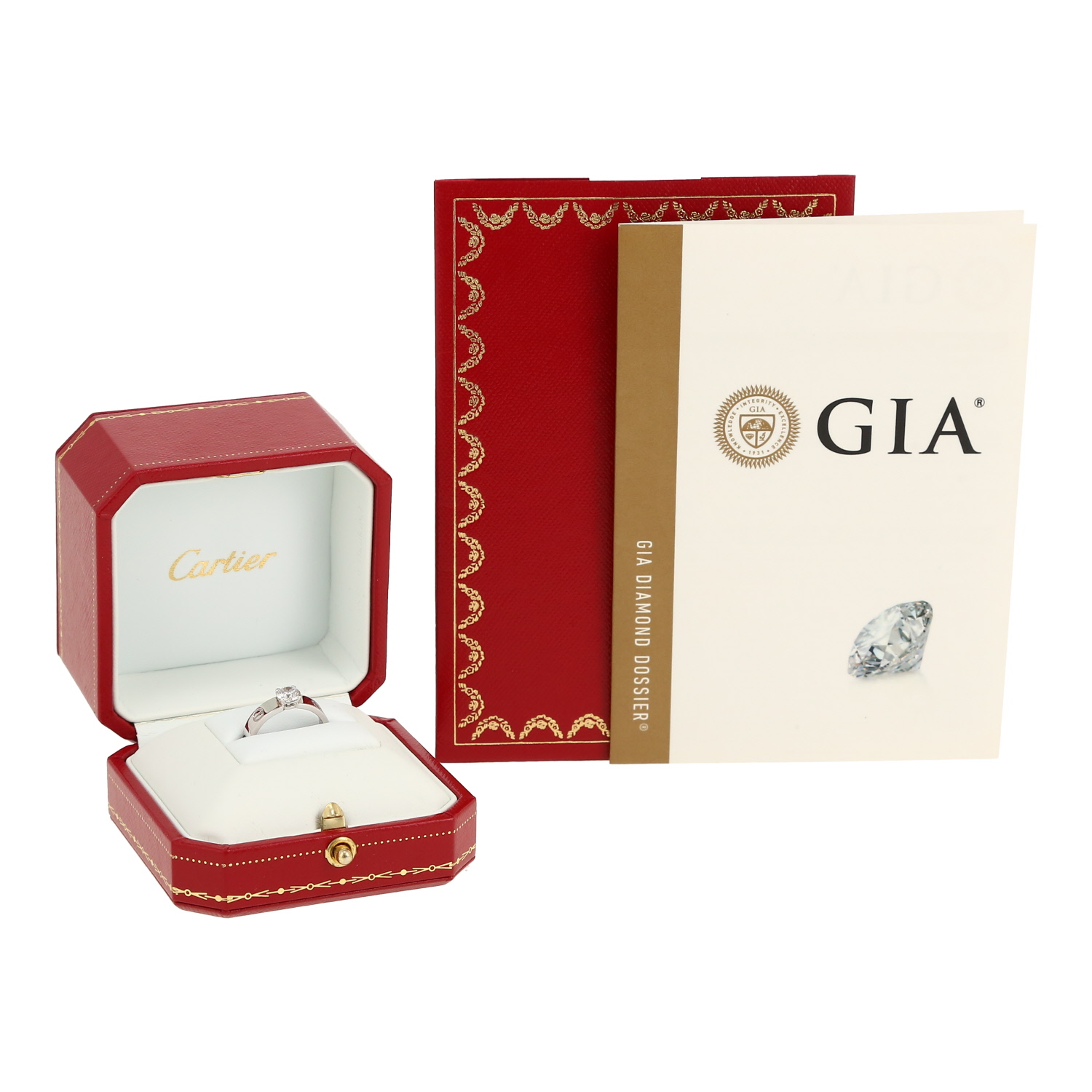 Anello solitario Cartier Love in oro bianco e diamante - Detail D2