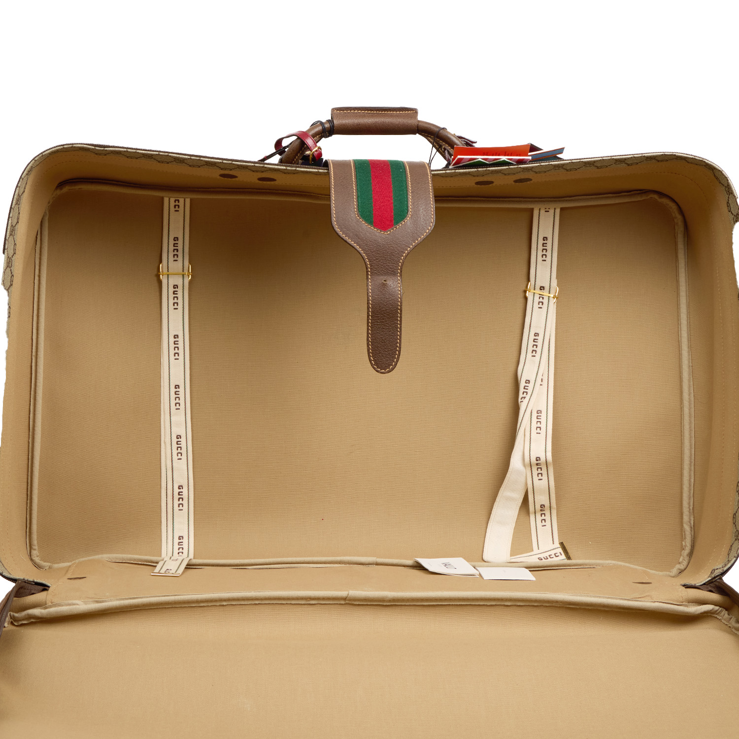 Valigia flessibile Gucci   in tela "sûpreme GG" beige - Detail D3