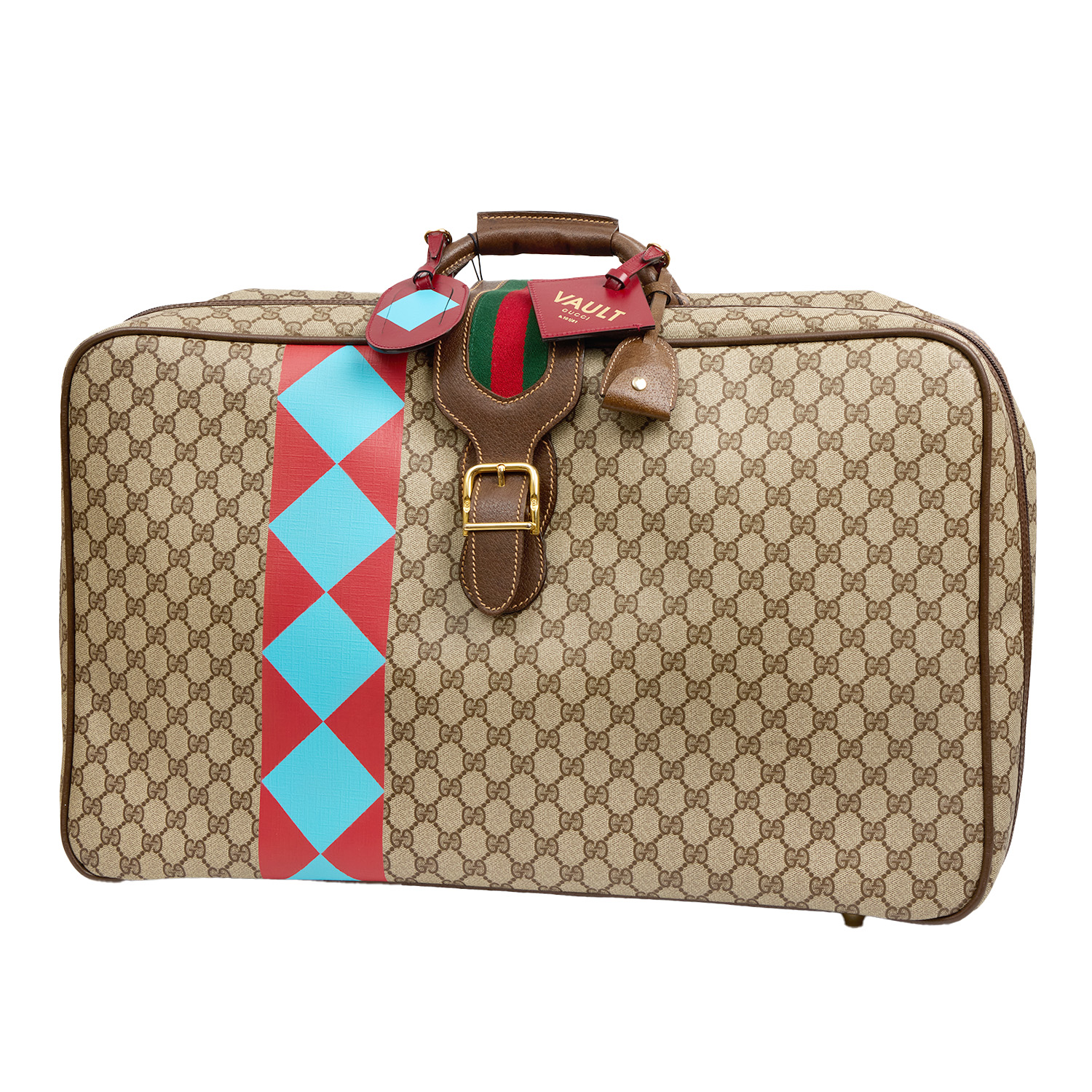 Valise souple Gucci   en toile sûpreme GG beige - Detail D5