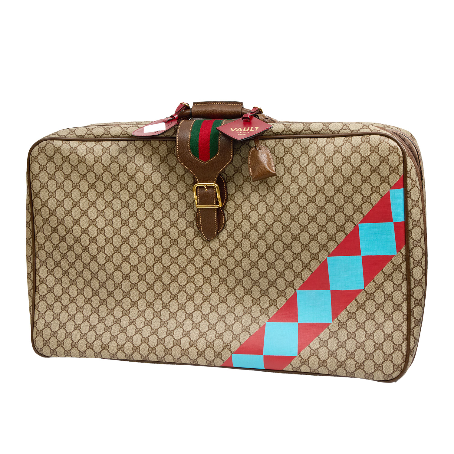 Valise souple Gucci   en toile sûpreme GG beige - Detail D6