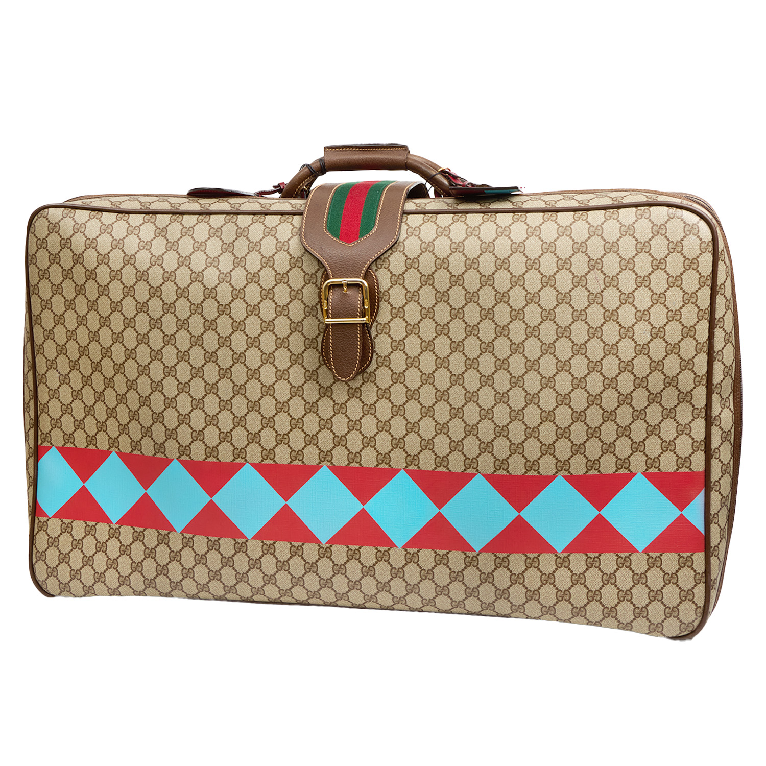 Gucci   soft suitcase  in beige "sûpreme GG" canvas - Detail D7