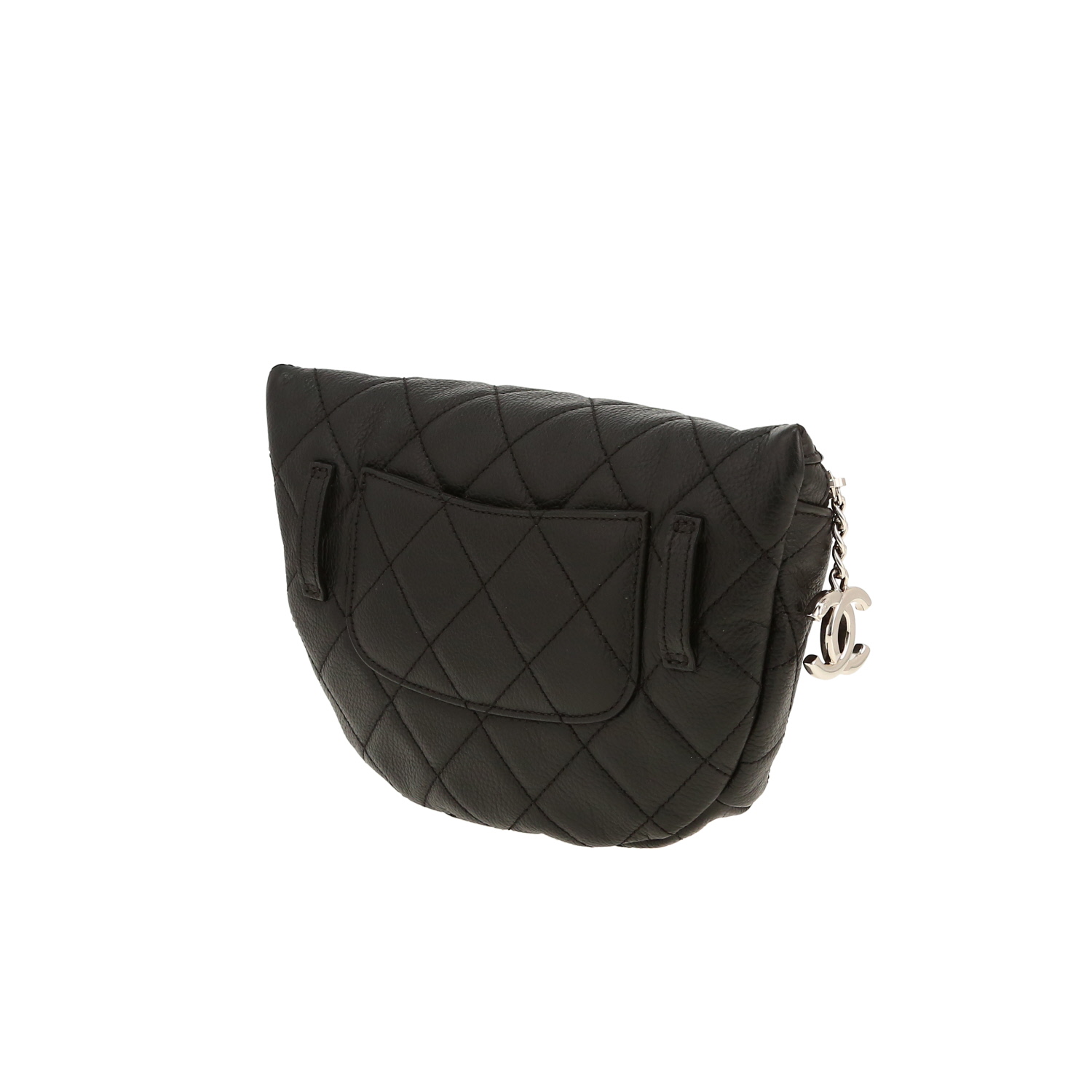 Pochette-ceinture Chanel Pochette ceinture en cuir matelassé noir - Detail D6