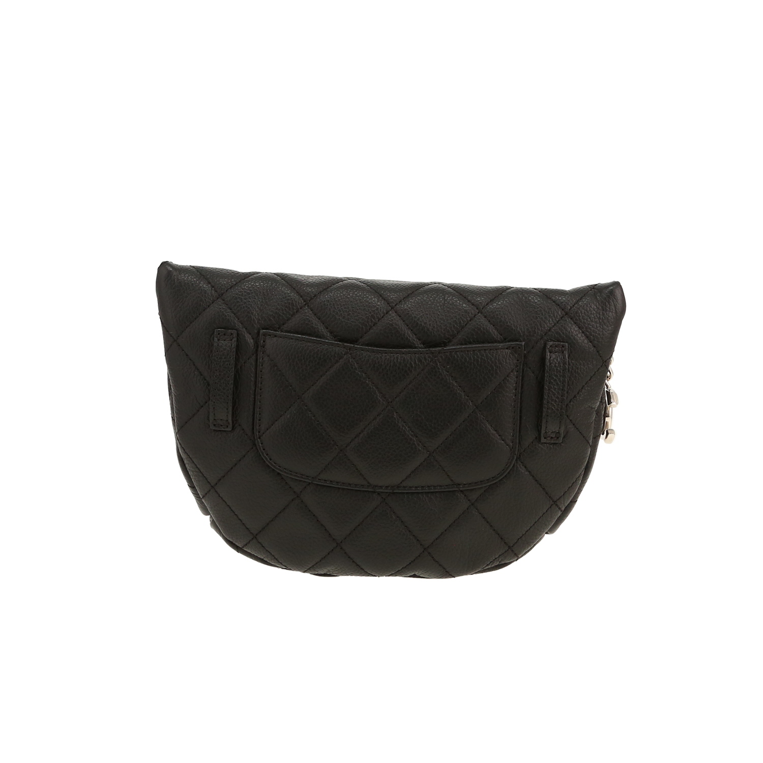 Pochette-ceinture Chanel Pochette ceinture en cuir matelassé noir - Detail D7