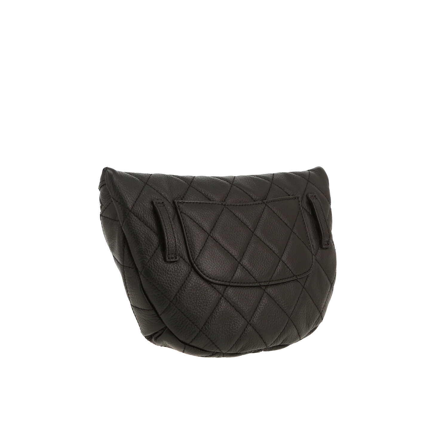 Pochette-ceinture Chanel Pochette ceinture en cuir matelassé noir - Detail D8