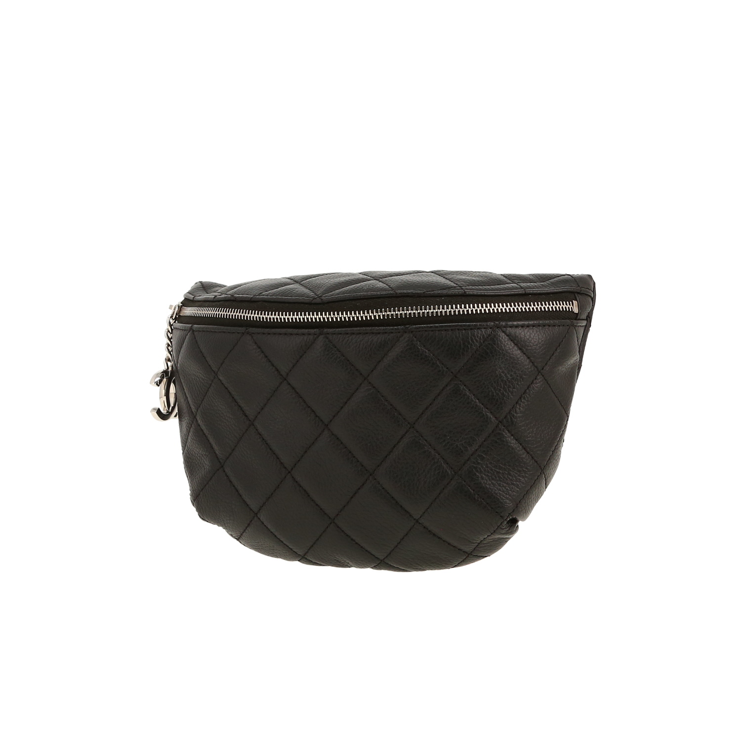 Pochette-ceinture Chanel Pochette ceinture en cuir matelassé noir - Detail D9