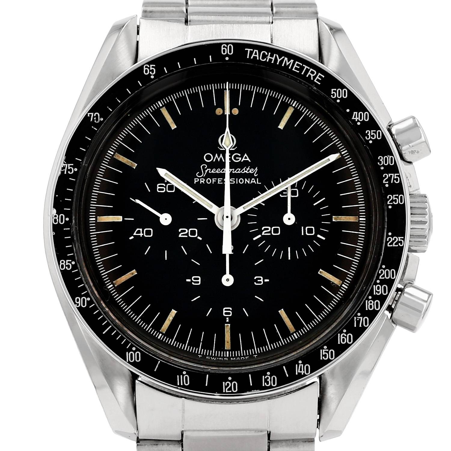 Montre Omega Speedmaster en acier Ref: Omega - 14502278 Vers 1980 Montre Omega Speedmaster en acier Ref: Omega - 14502278 Vers 1980