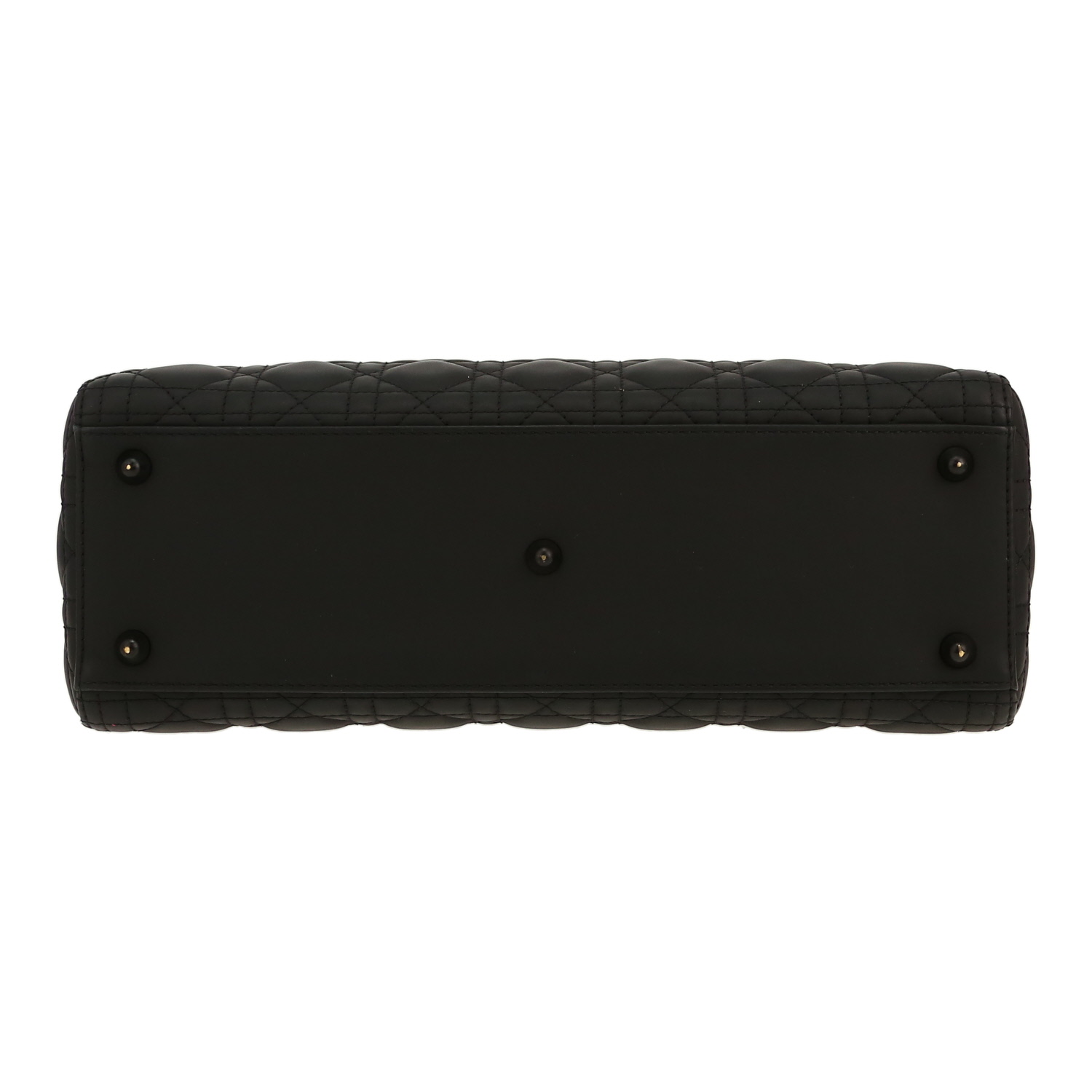 Dior  Lady Dior handbag  in black leather cannage - Detail D1