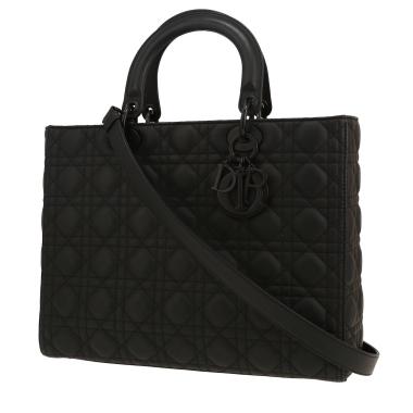 Bolso de mano Dior  Lady Dior en cuero cannage negro