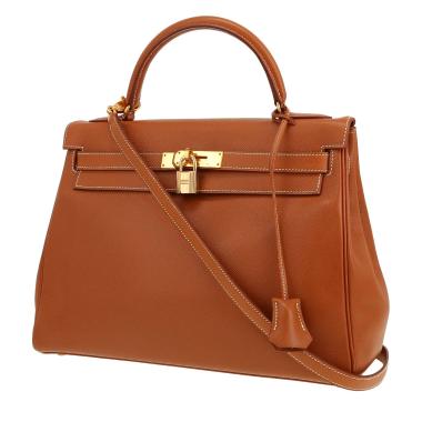 Borsa Hermès  Kelly 32 cm in pelle Courchevel gold