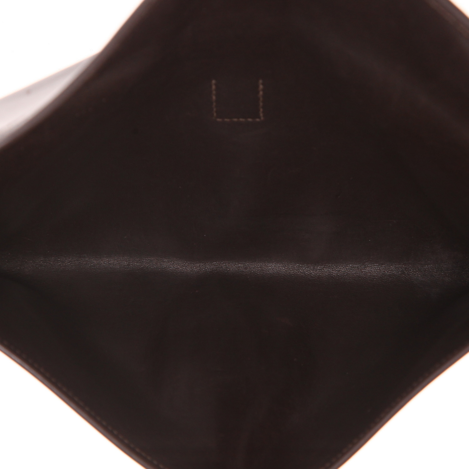 Bolsito de mano Hermès  Jige en cuero box marrón - Detail D3