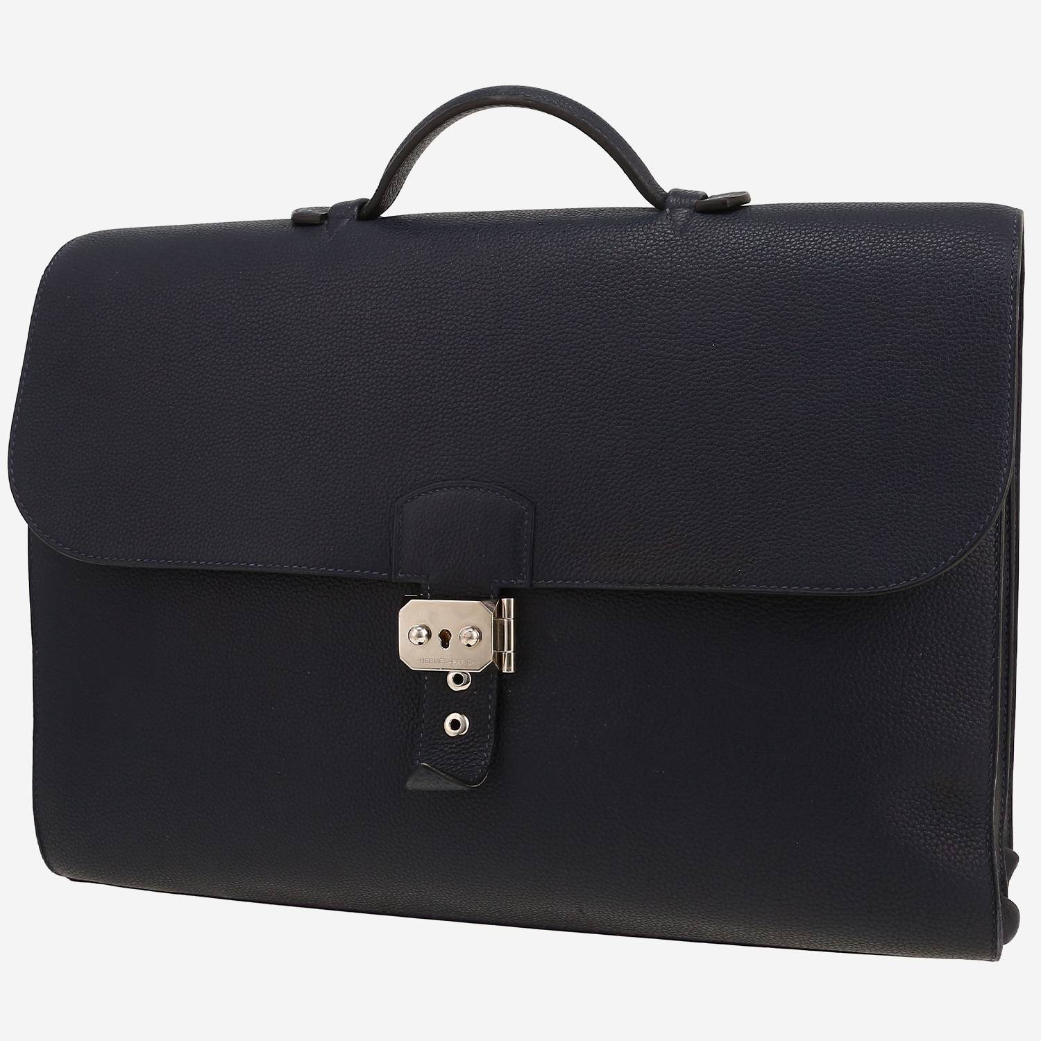 Porte-documents Hermès  Sac à dépêches en cuir togo bleu-marine