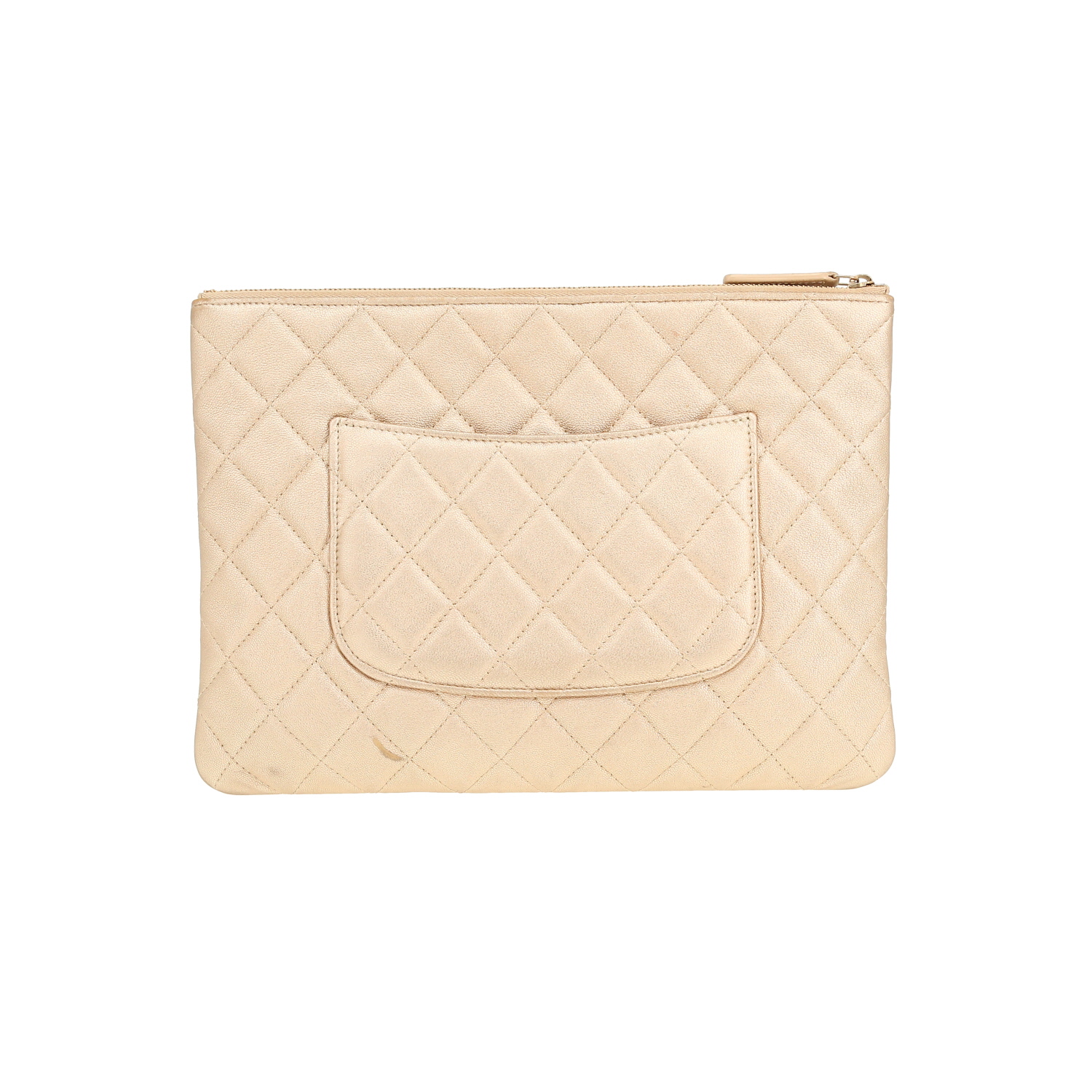 Chanel   pouch  in gold quilted leather - Detail D7