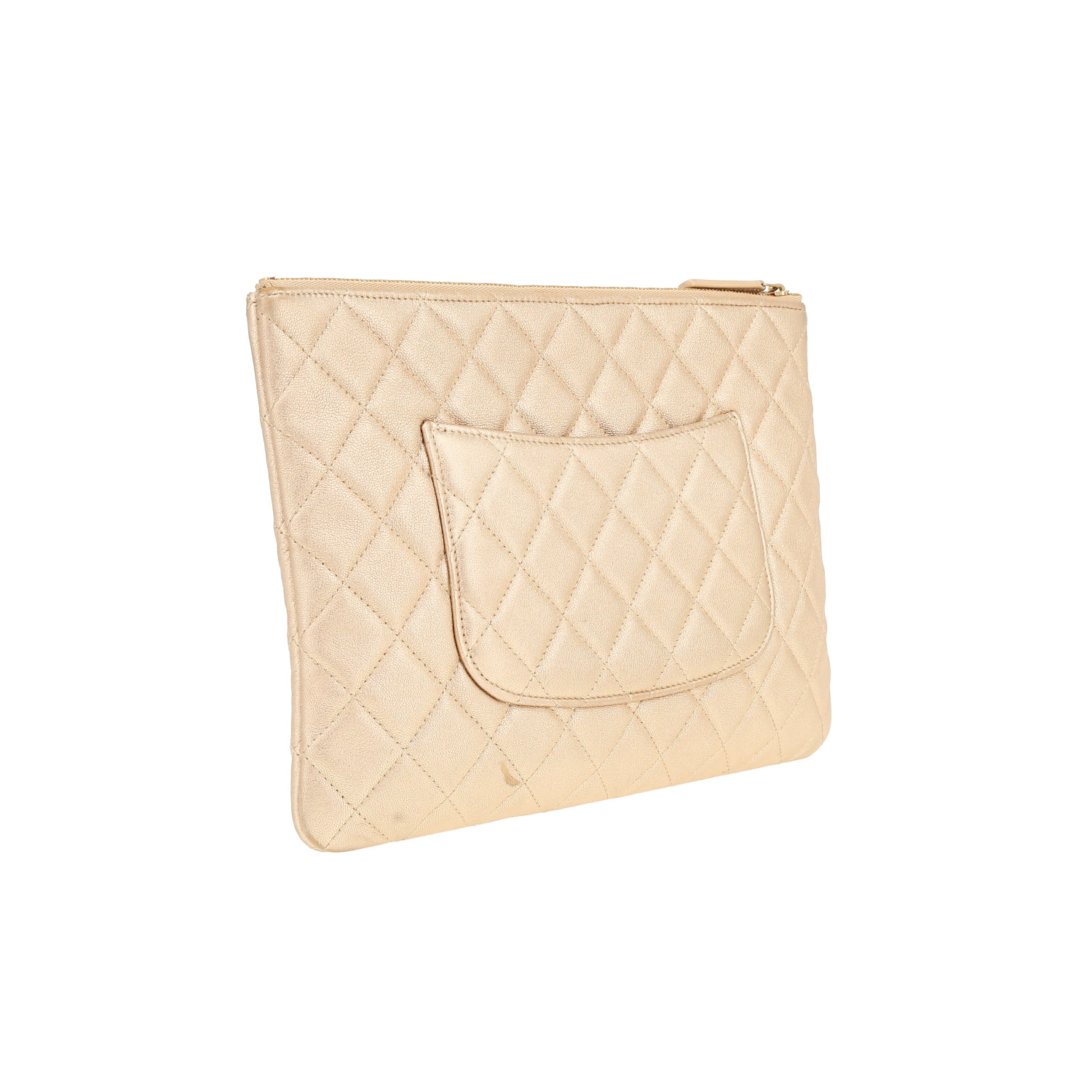 Chanel   pouch  in gold quilted leather - Detail D8
