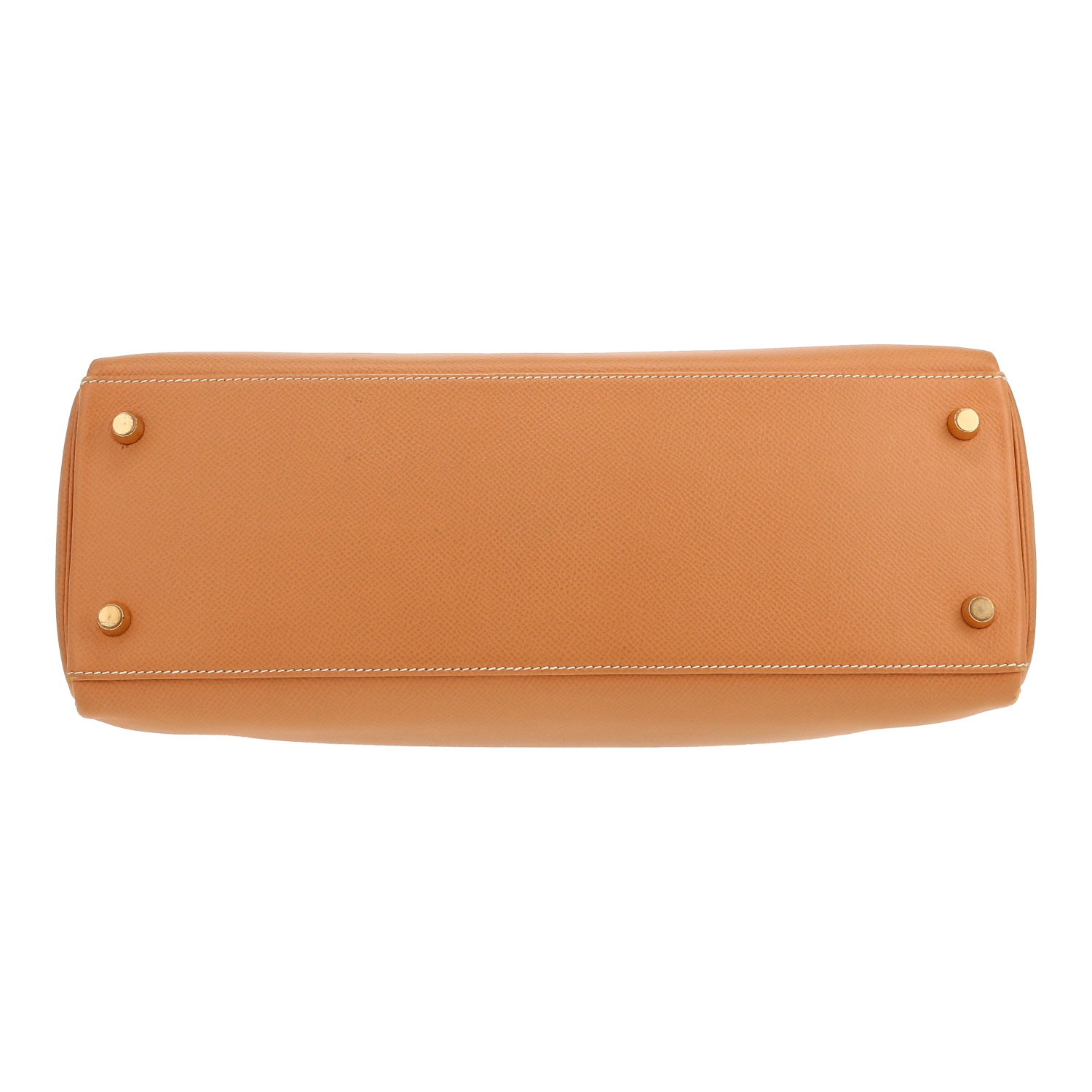 Hermès  Kelly 32 cm handbag  in gold Courchevel leather - Detail D1