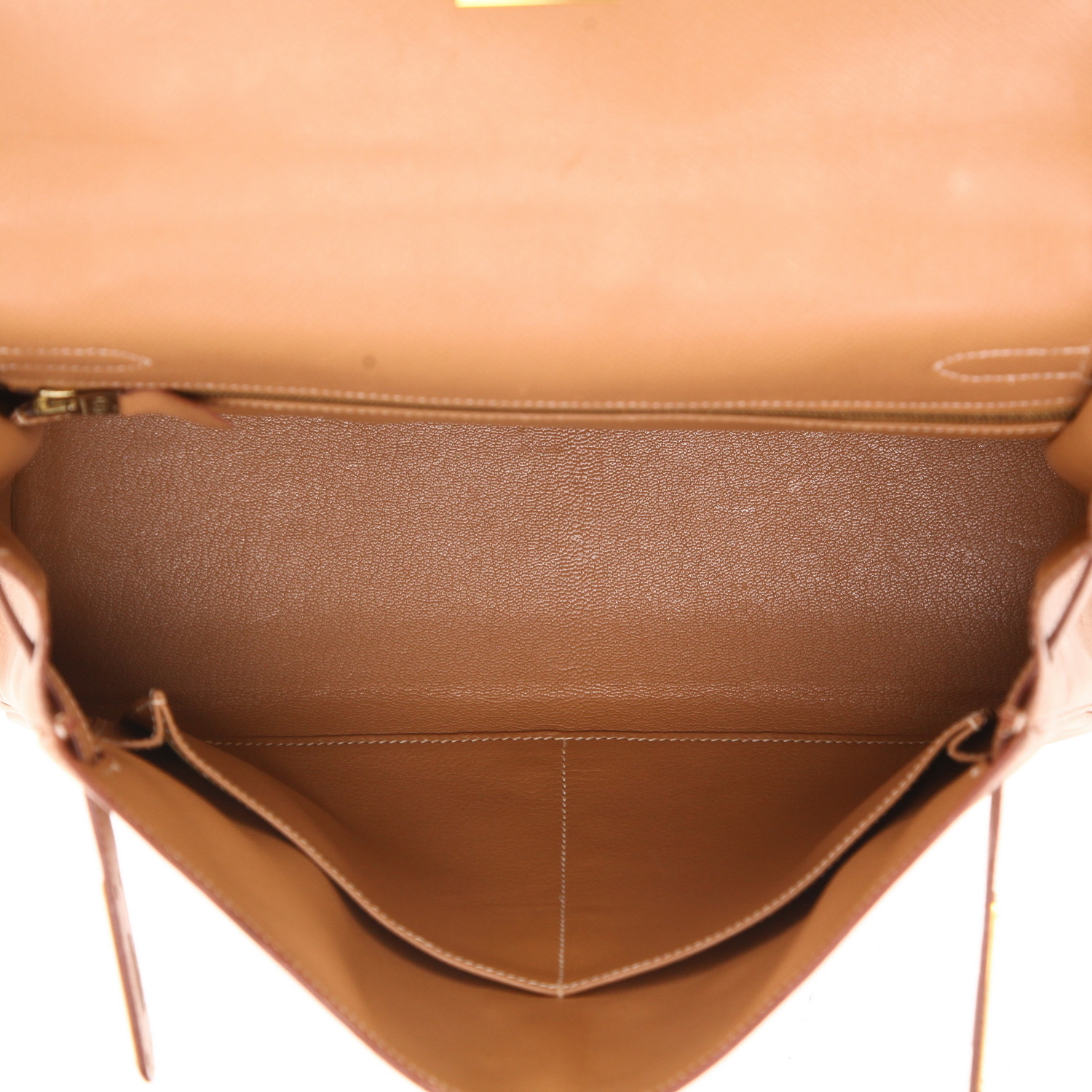 Sac à main Hermès  Kelly 32 cm en cuir Courchevel gold - Detail D3