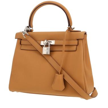 Sac à main Hermès  Kelly 25 cm en cuir Swift Biscuit